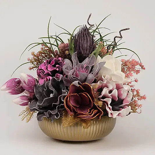 İthal Çiçekli Lüx Antik Vazo No:2