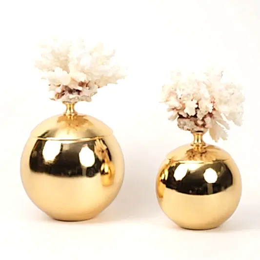 Doğal Mercanlı İkili Küre Gold