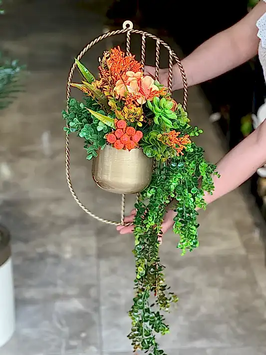 Yapay Çiçekli Burgulu Antik Ferforje No:2